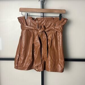 NWT Commando Faux Leather Paperbag Short